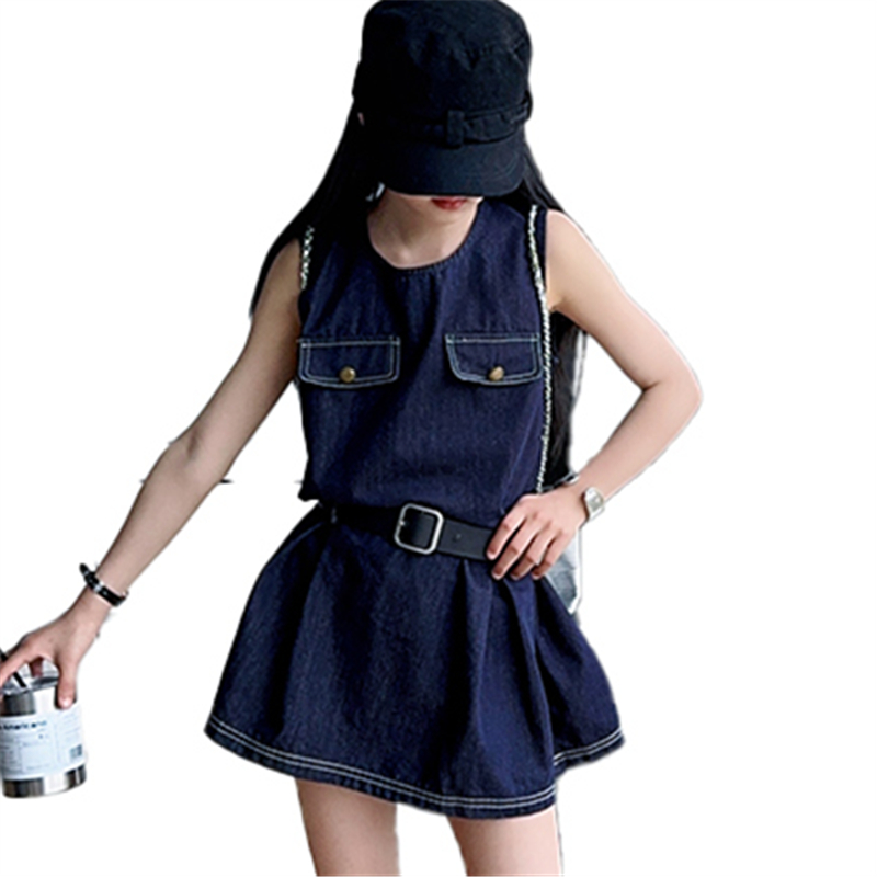 Vintage Fashion Jeans - Stylish Kids Fashion Denim Bodysuit Dress