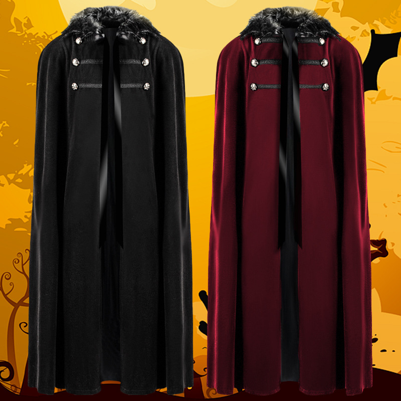 Vintage Trench Coat - Halloween Vintage Pure Color Steam Punk