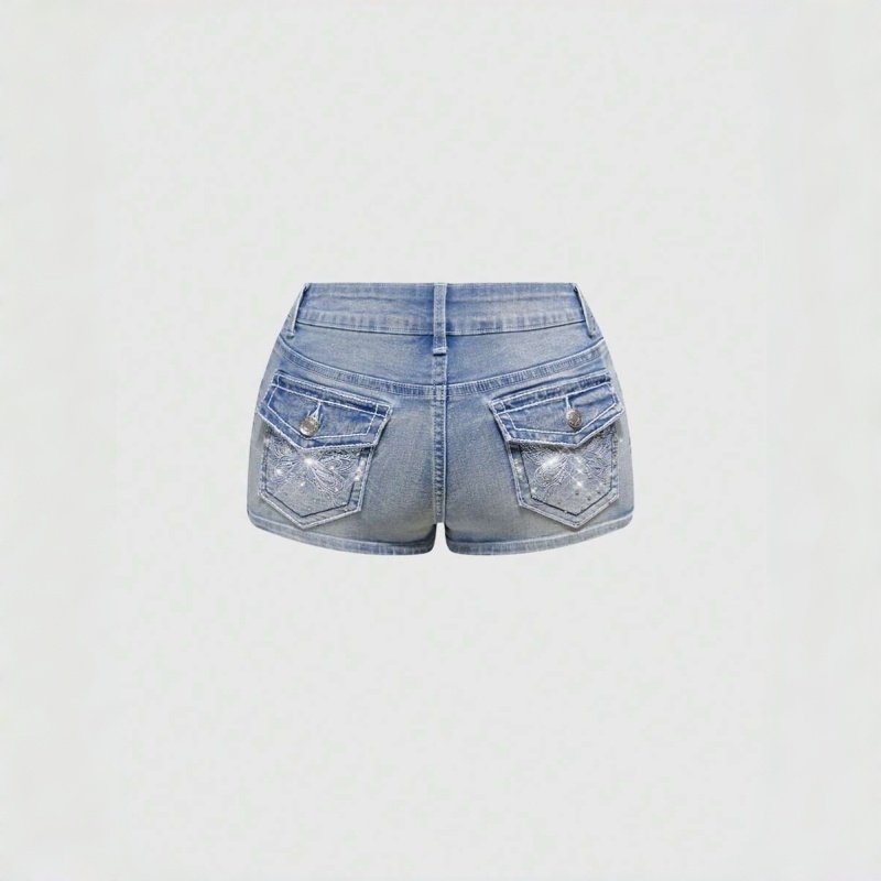 Embellished Crystal Back Pocke - Vintage Fashion Jeans ulasan dan harga