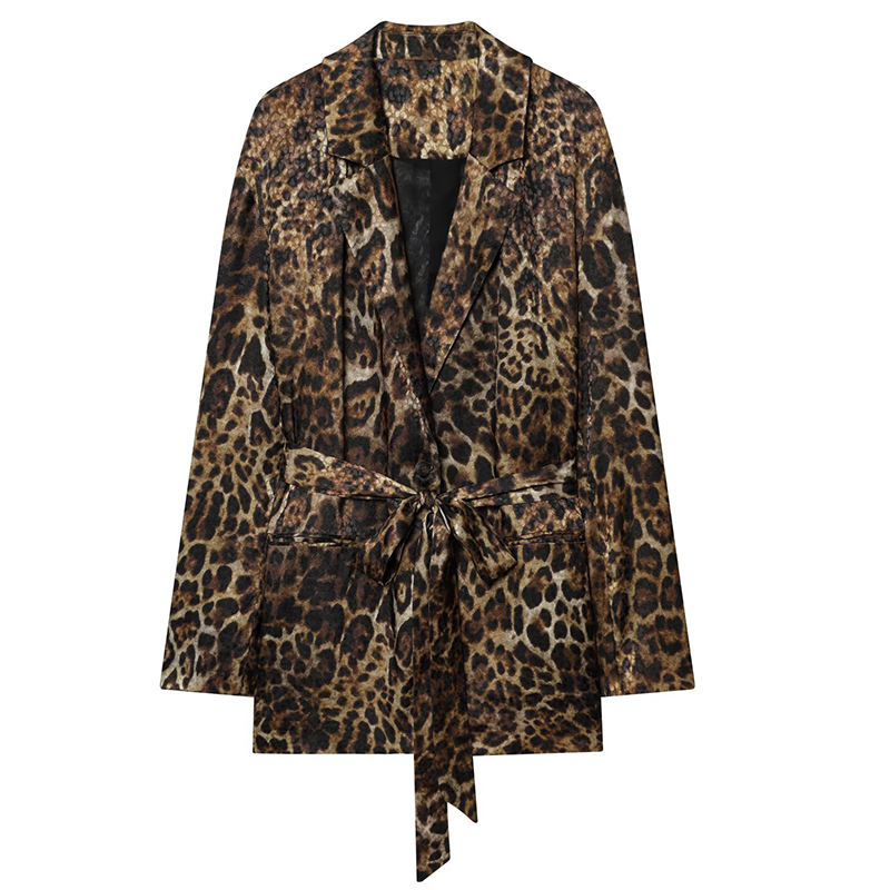 HXAO Leopard Pants Sets 2 Piec - Vintage Trench Coat ulasan dan harga
