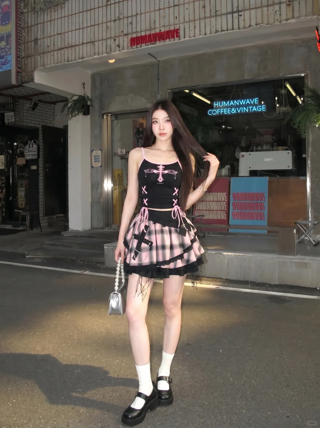 Vintage Y2K Dark Sweet Skirt S - V Vintage Fashion ulasan dan harga