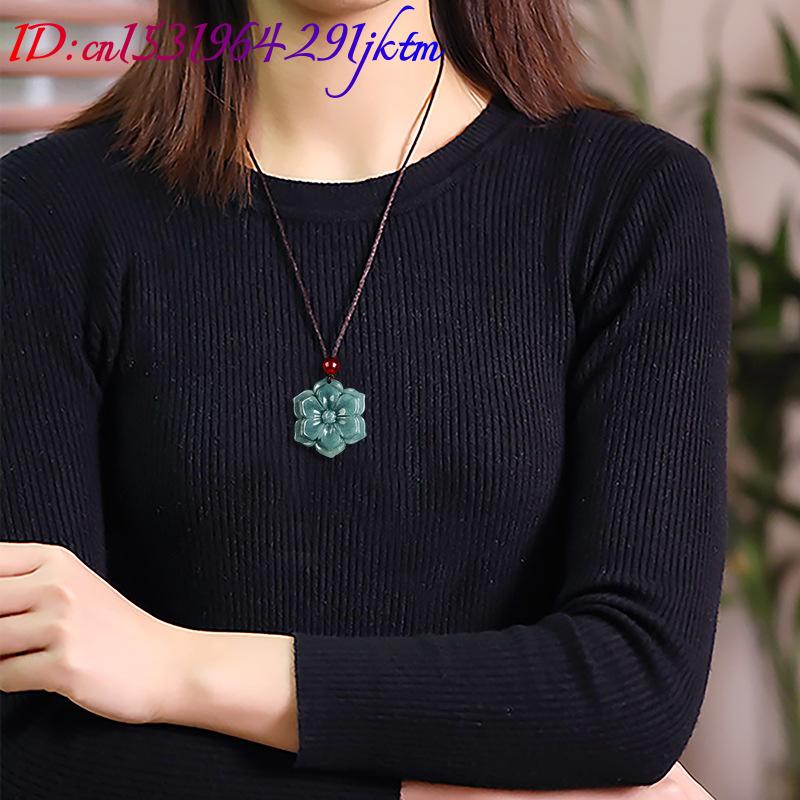 Burmese Jadeite Flower Pendant - Vintage Fashion ulasan dan harga
