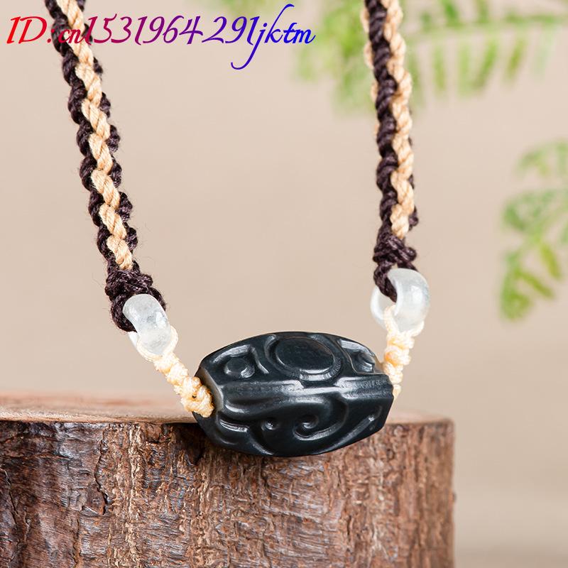 Hetian Jade Carve Bead Pendant - Vintage Fashion ulasan dan harga