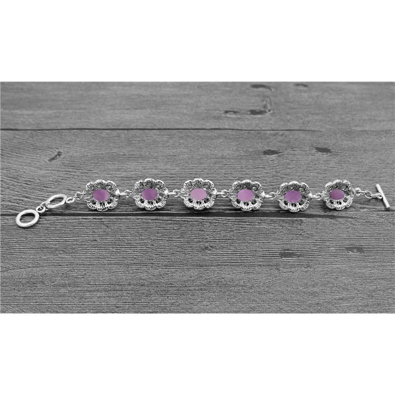 Oval Amethysts Bracelet Plum F - Vintage Fashion Looks ulasan dan harga