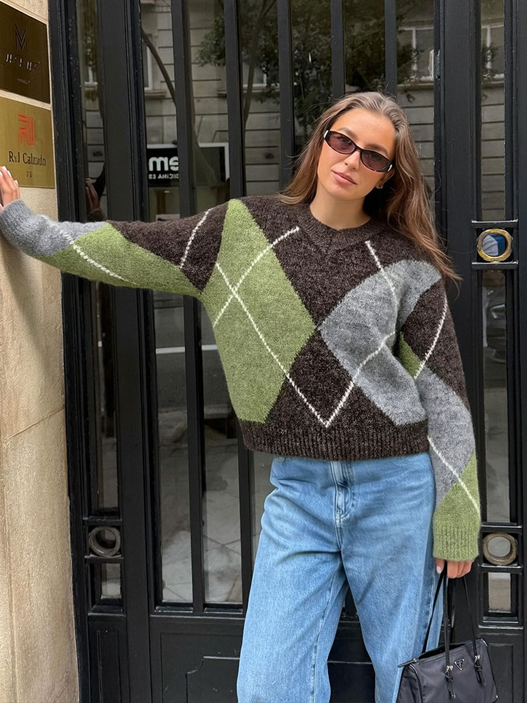 HH Women Fashion Argyle Knitte - Vintage Fashion Trends 2026 ulasan dan harga