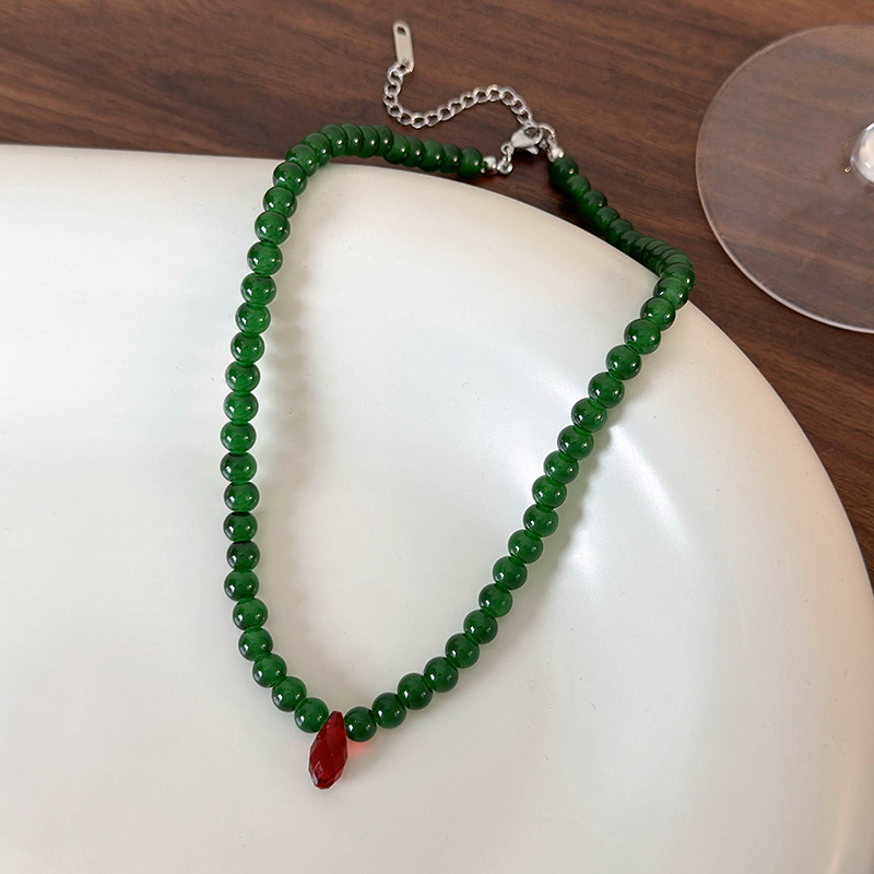 Vintage Green Beaded Necklace  - Vintage Fashion Looks ulasan dan harga