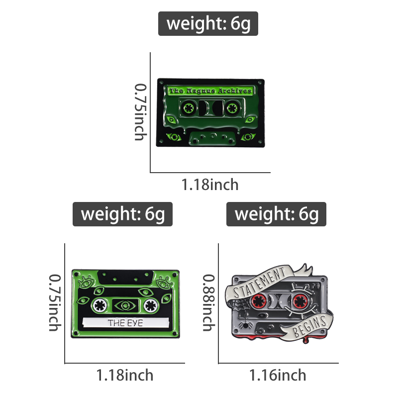 90s Retro Cassettes Enamel Pin - Vintage Fashion Archive ulasan dan harga