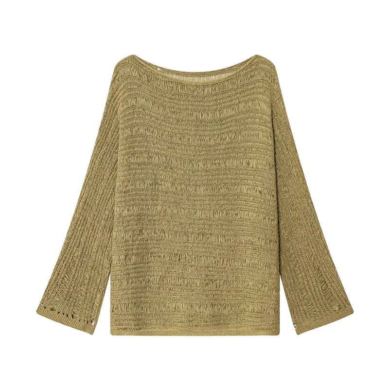 Vintage Boat Neck Knit Sweater - Vintage Fashion ulasan dan harga