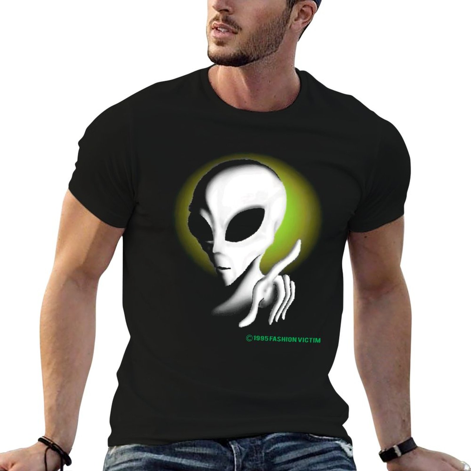 1995 ALIEN Vintage Glow In The - Vintage Fashion Victim Shirt ulasan dan harga