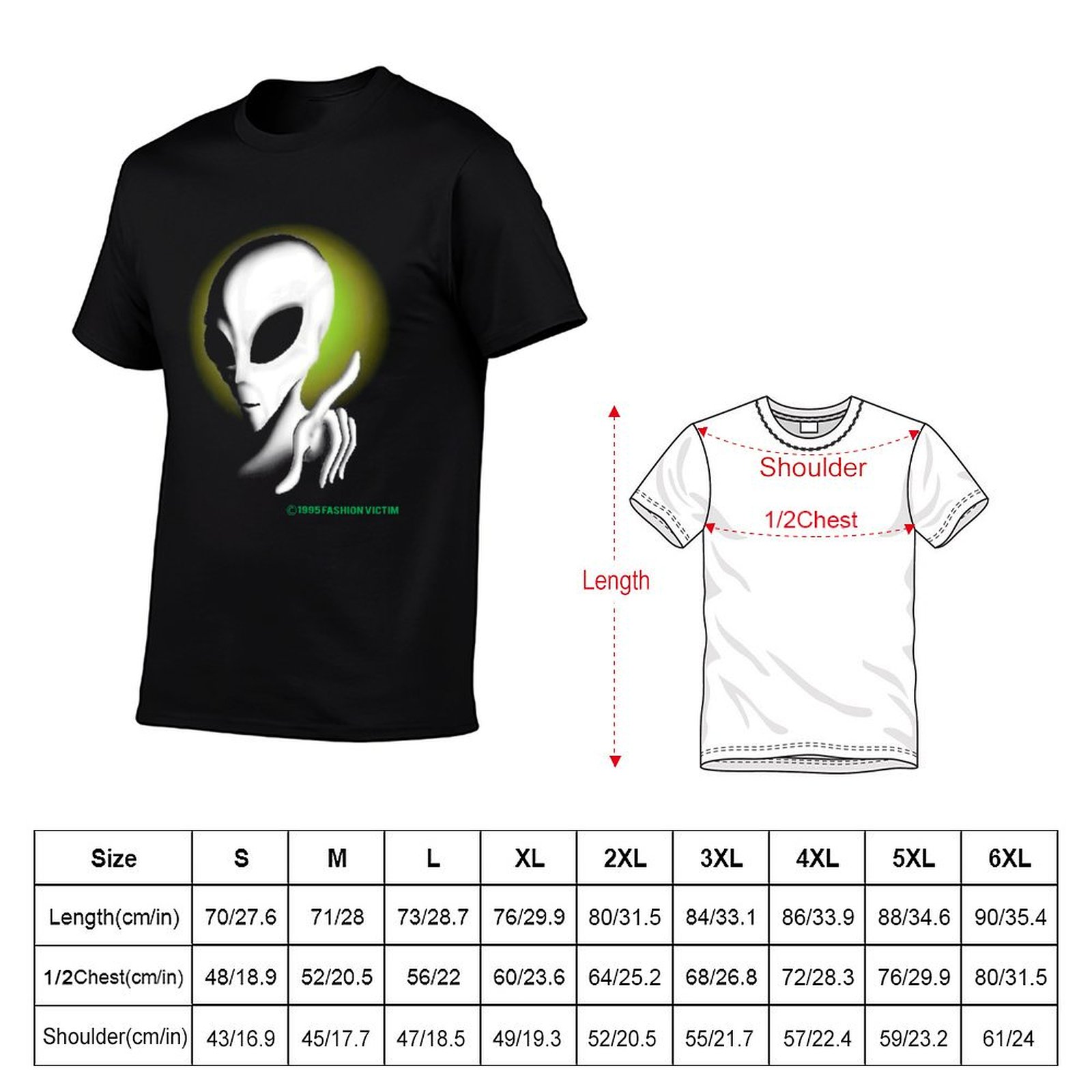 1995 ALIEN Vintage Glow In The - Vintage Fashion Victim Shirt ulasan dan harga