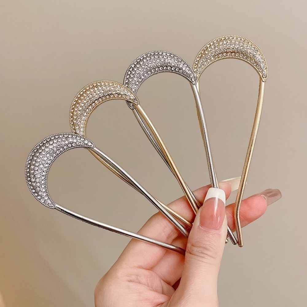 1/2pcs U-Shaped Crystal Hairpi - Vintage Fashion Shop ulasan dan harga