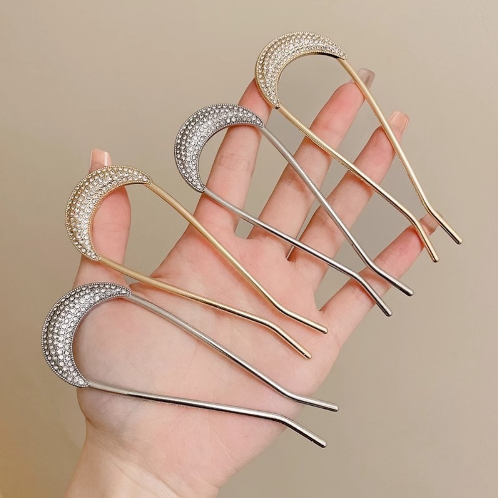 1/2pcs U-Shaped Crystal Hairpi - Vintage Fashion Shop ulasan dan harga