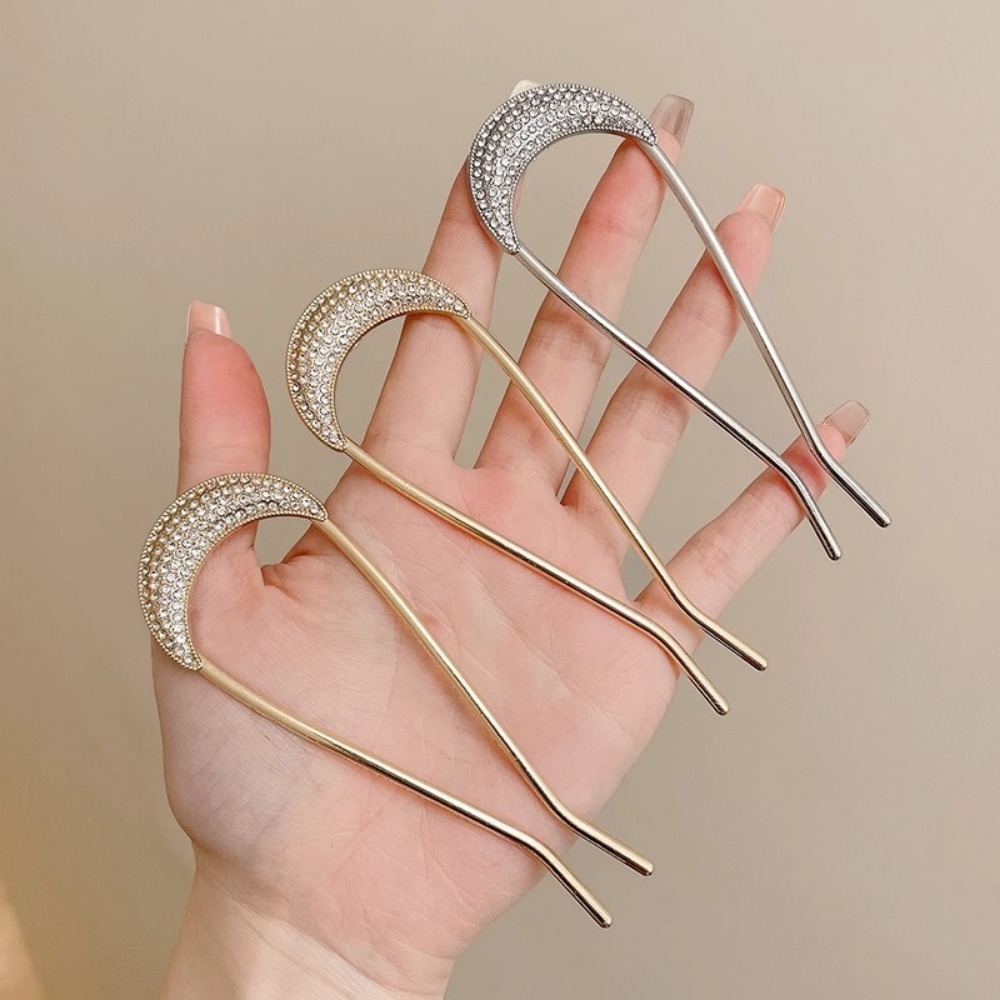1/2pcs U-Shaped Crystal Hairpi - Vintage Fashion Shop ulasan dan harga