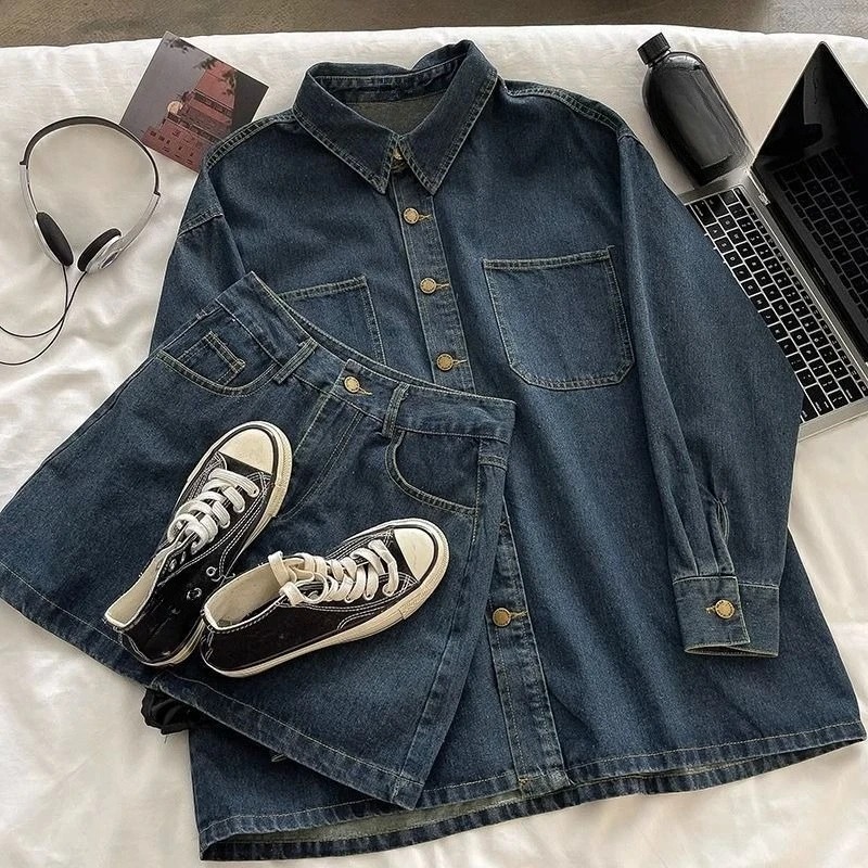 Y2K Denim Skirt Set: Vintage J - Vintage Fashion ulasan dan harga