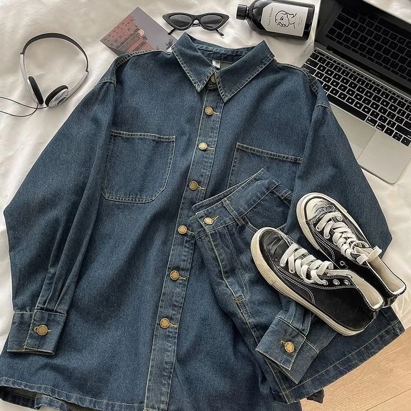Y2K Denim Skirt Set: Vintage J - Vintage Fashion ulasan dan harga
