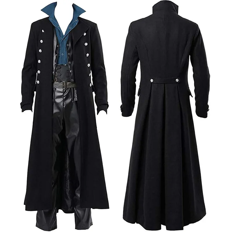 Medieval Men's Pirate Costume  - Vintage Trench Coat ulasan dan harga