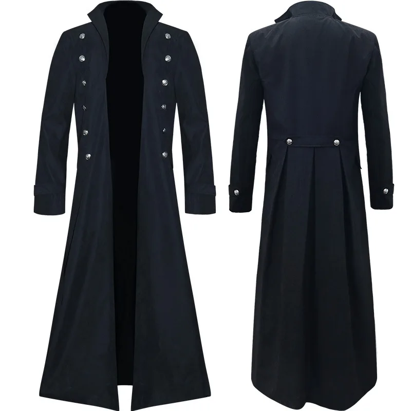 Medieval Men British Style Pun - Vintage Trench Coat ulasan dan harga