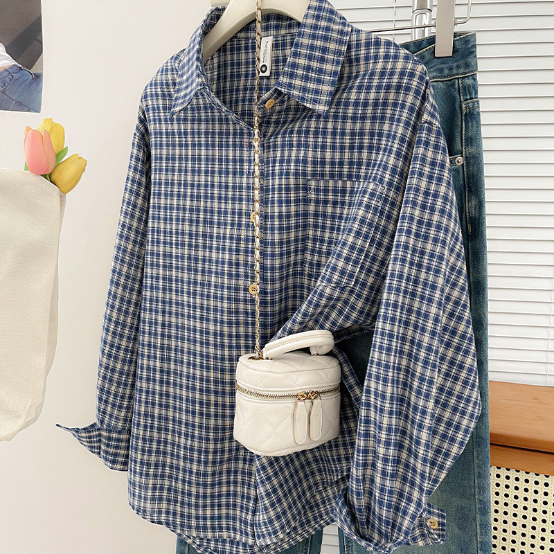 Korean-style Vintage Plaid Shi - Vintage Fashion ulasan dan harga