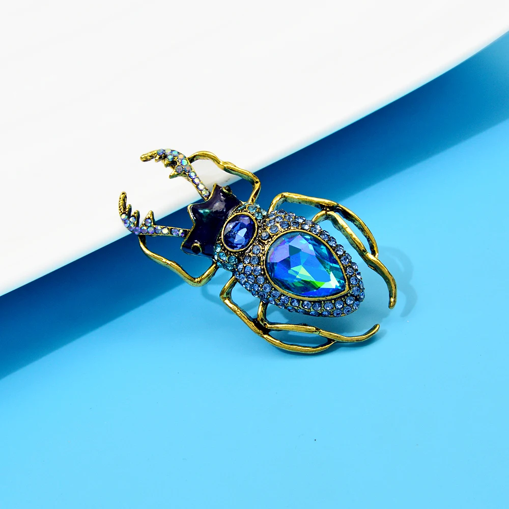 Blucome Blue Crystal Beetle Br - Vintage Fashion Bug ulasan dan harga