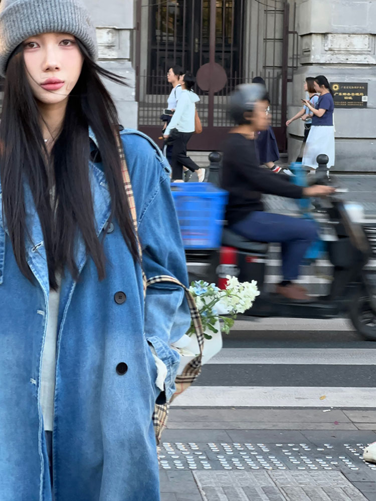 Hong Kong style double breaste - Vintage Trench Coat ulasan dan harga
