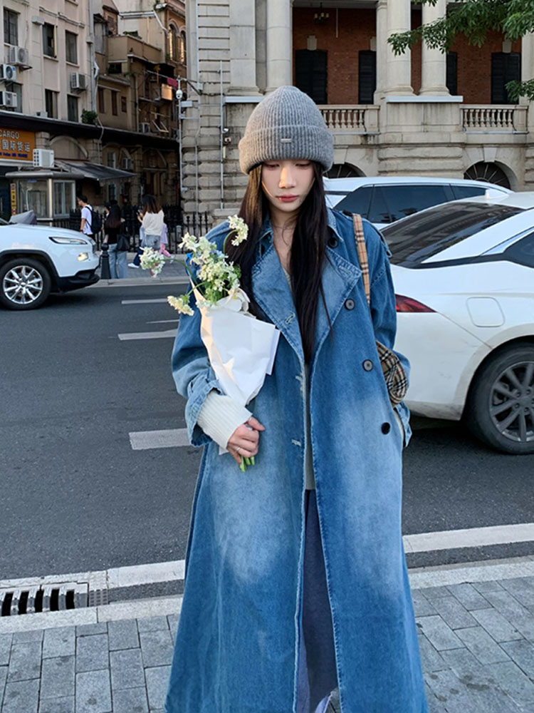 Hong Kong style double breaste - Vintage Trench Coat ulasan dan harga