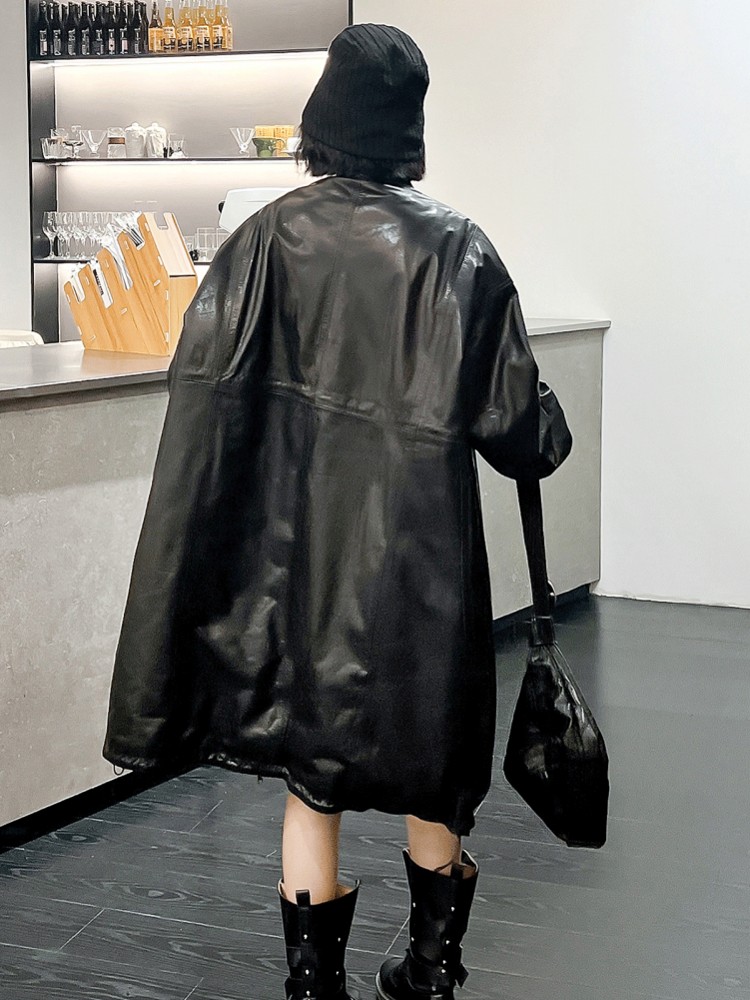 Vintage Women Winter Cowhide G - Vintage Trench Coat ulasan dan harga