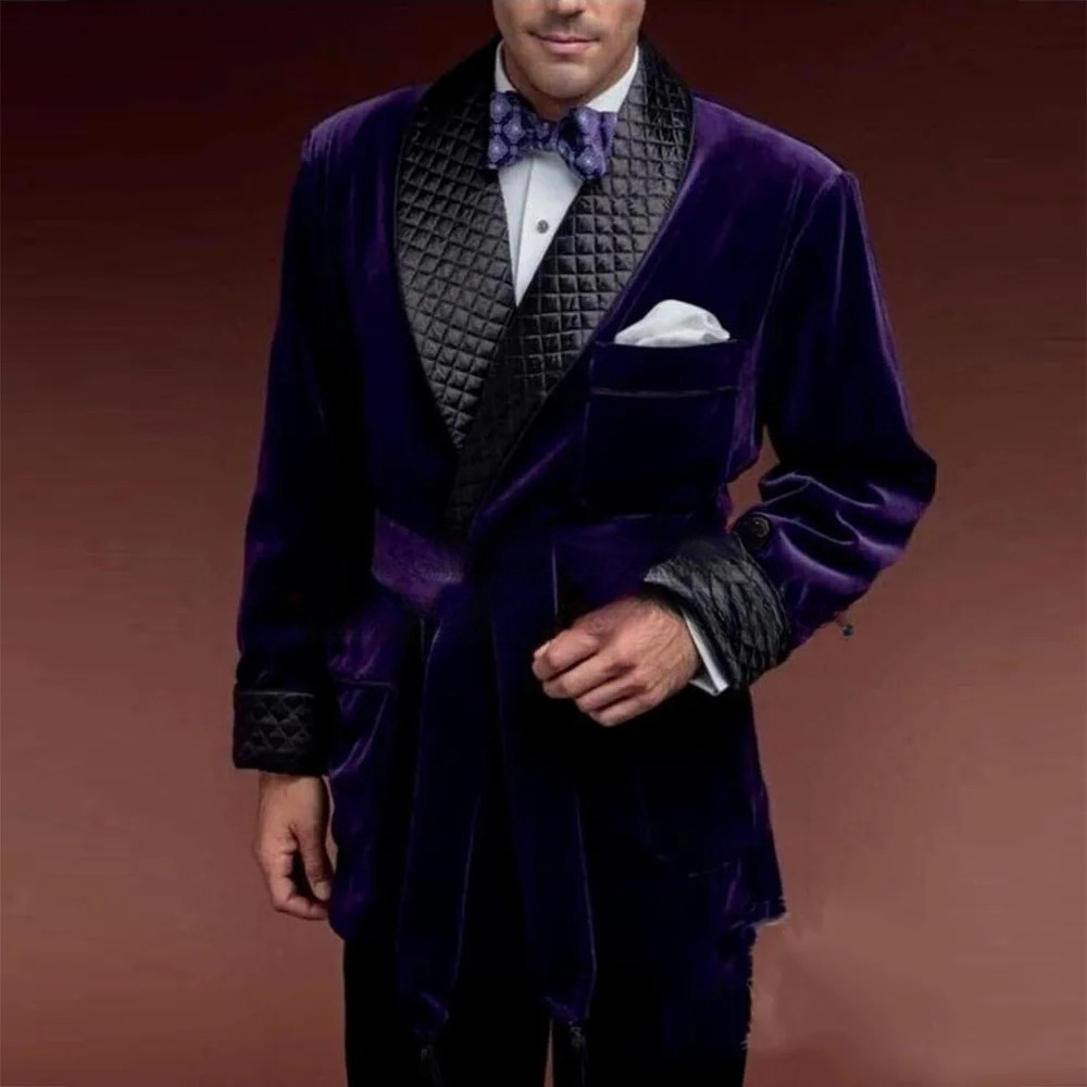 Green Velvet Smoking Suit Jack - Vintage Trench Coat ulasan dan harga