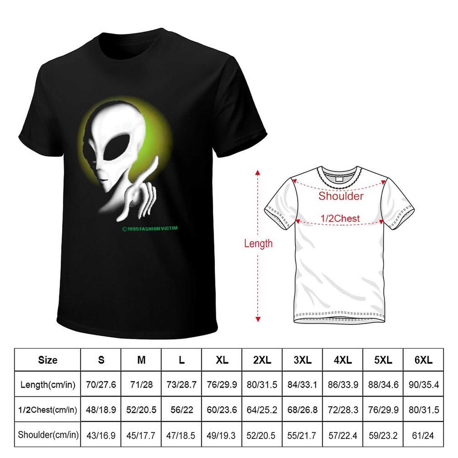 1995 ALIEN Vintage Glow In The - Vintage Fashion Victim Shirt ulasan dan harga