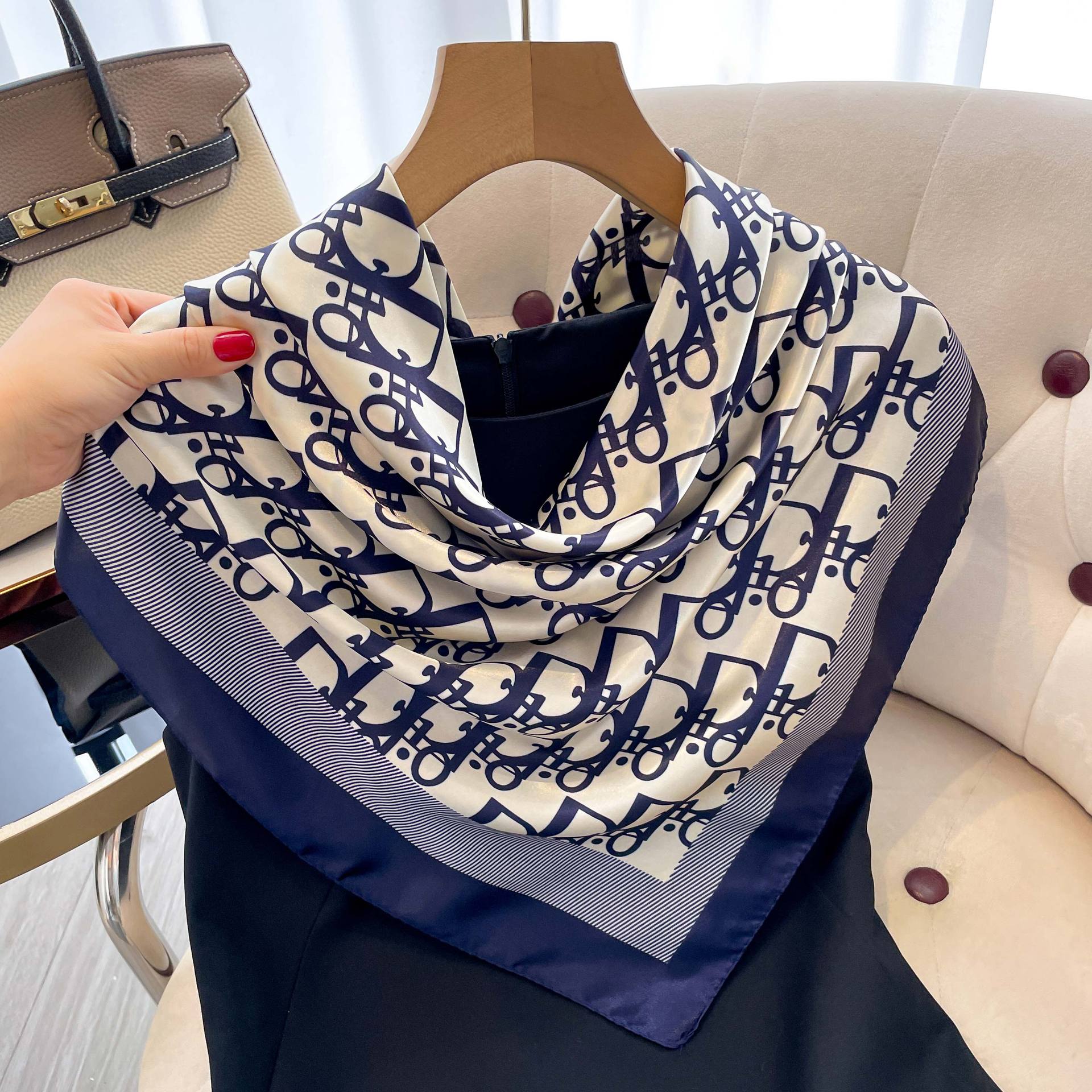 1 Pcs 90cm Ladies' Silk Scarf  - Vintage Fashion Shop ulasan dan harga