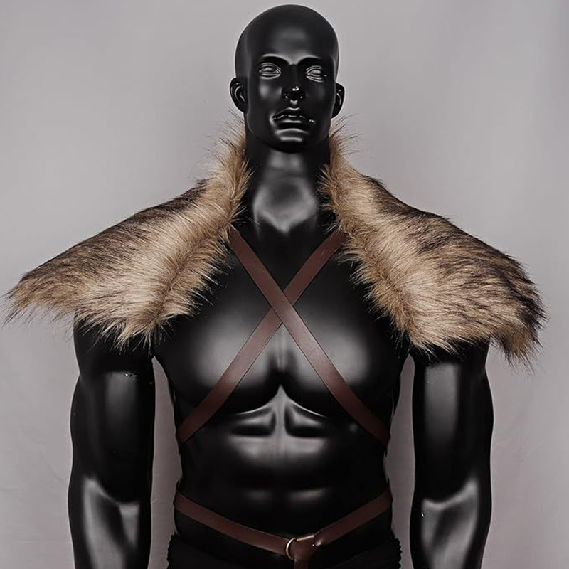 Man Medieval Faux Fur Cape Sho - Vintage Trench Coat ulasan dan harga