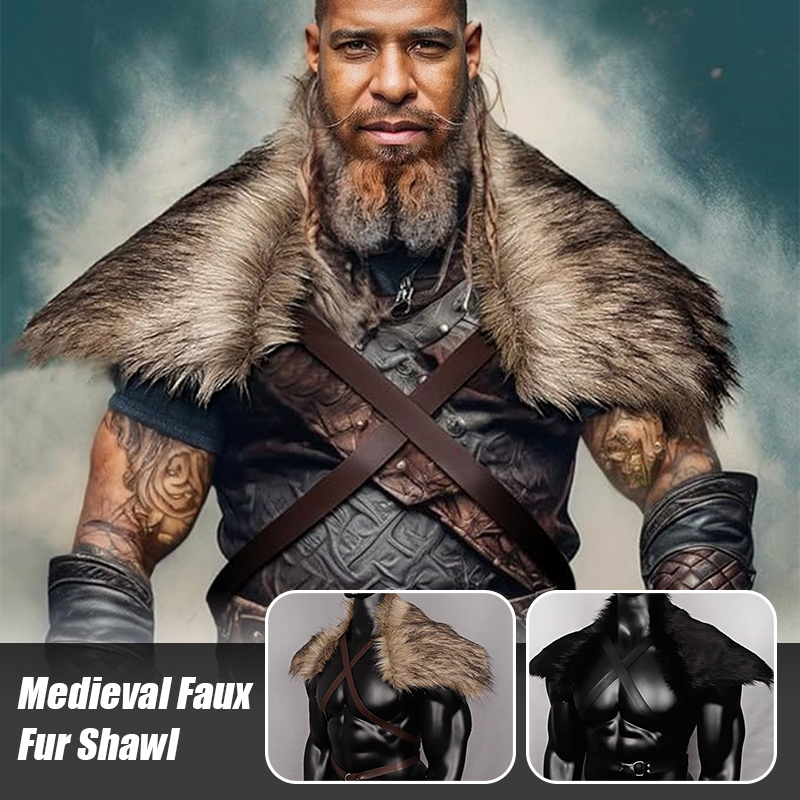Man Medieval Faux Fur Cape Sho - Vintage Trench Coat ulasan dan harga