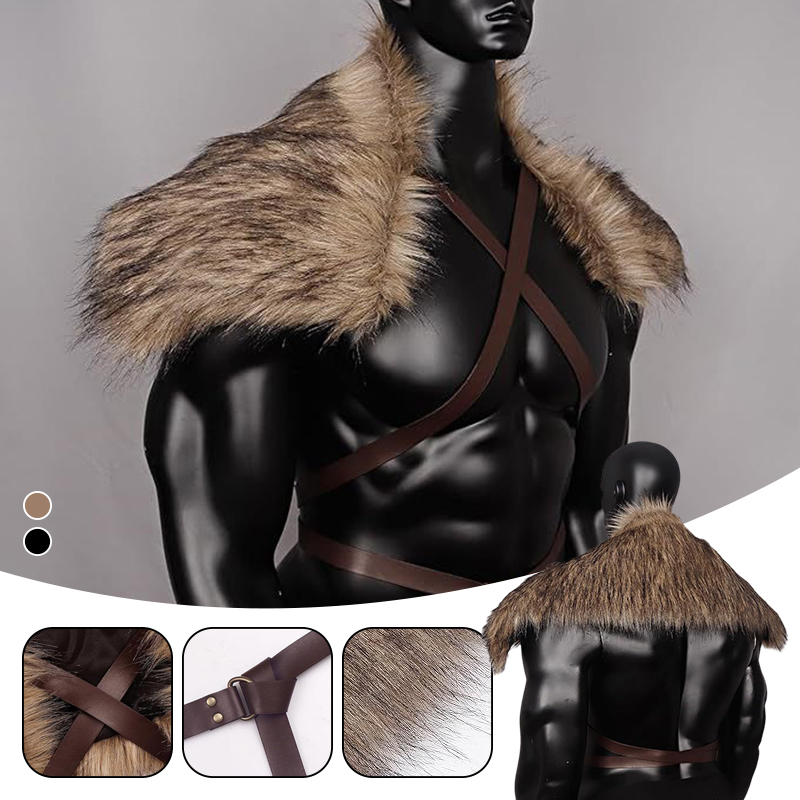 Man Medieval Faux Fur Cape Sho - Vintage Trench Coat ulasan dan harga