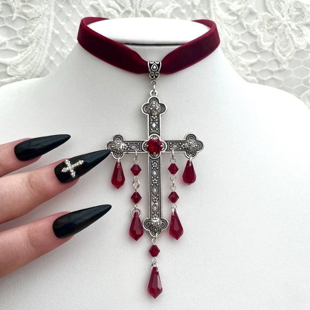 Retro Style Large Cross Pendan - Vintage Fashion Looks ulasan dan harga