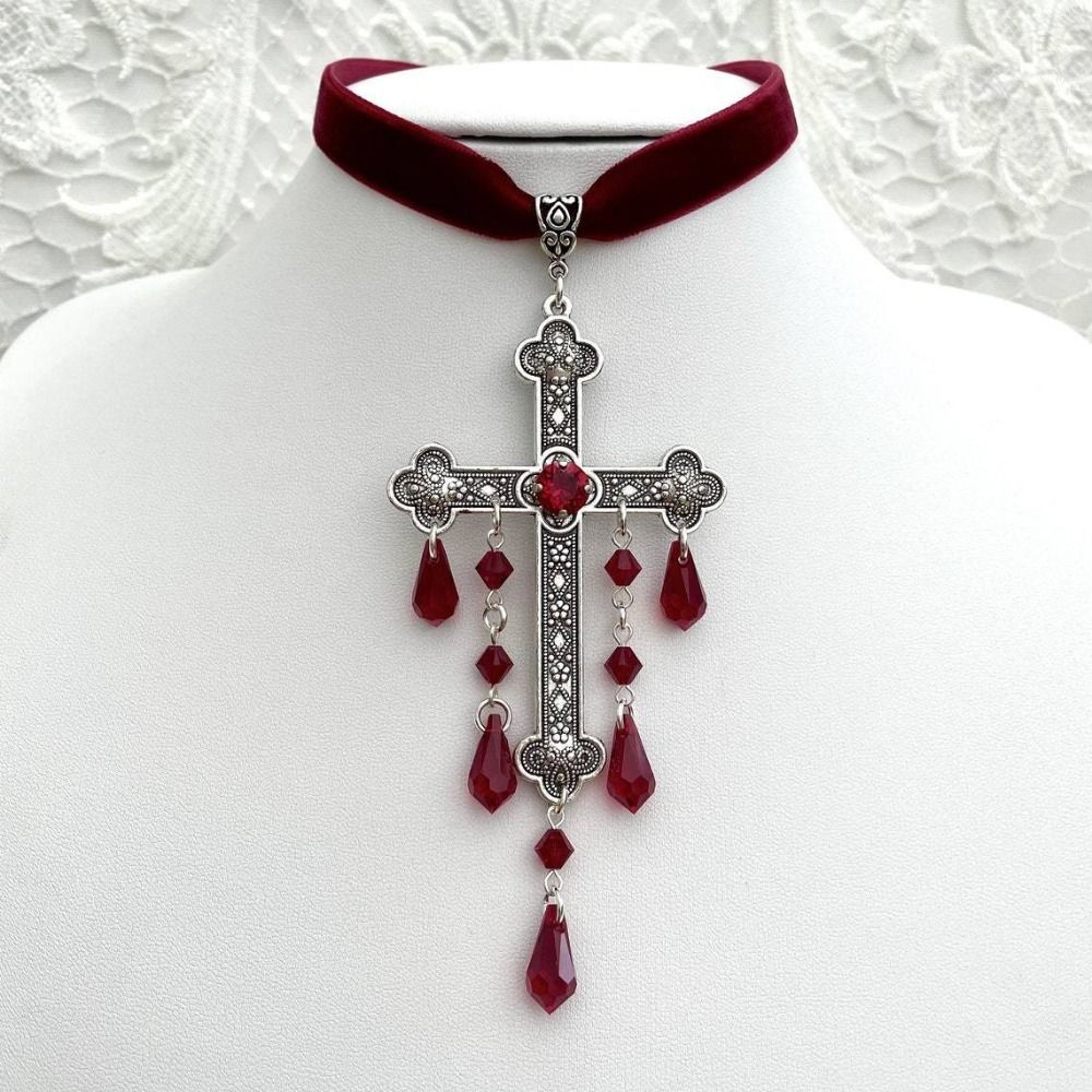 Retro Style Large Cross Pendan - Vintage Fashion Looks ulasan dan harga