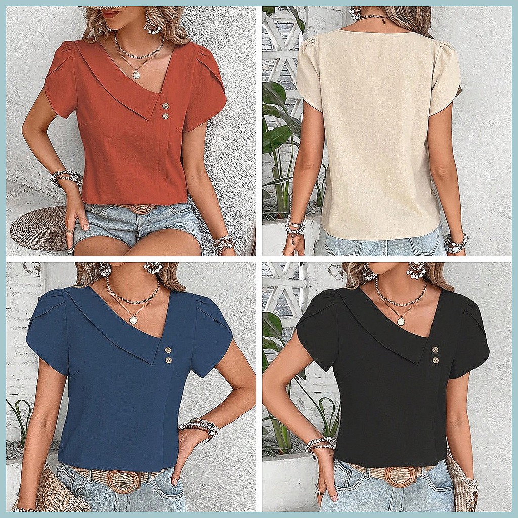 2024 Summer Vintage Solid Colo - Vintage Fashion ulasan dan harga