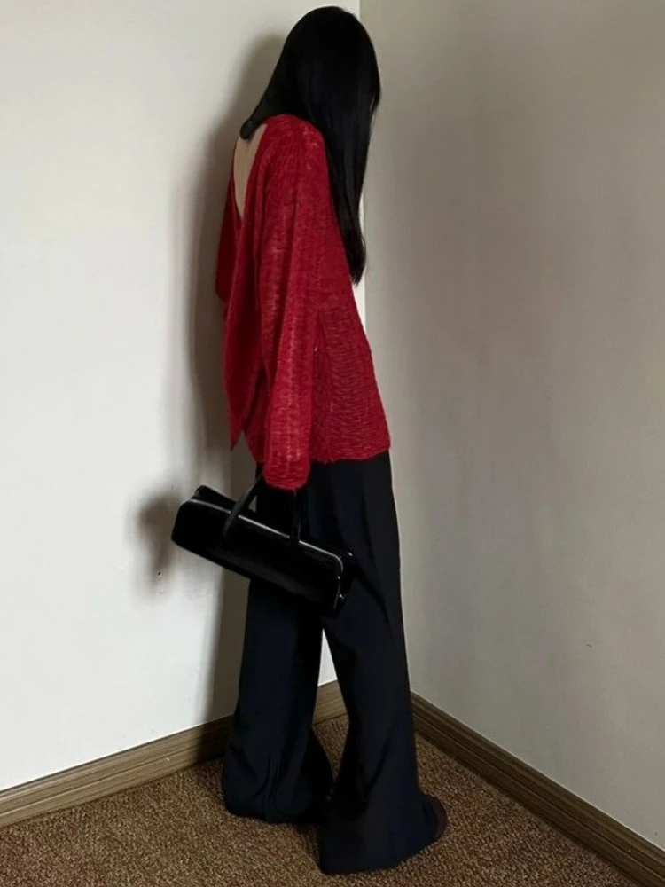 Y2K See-Through Knitted Women' - Vintage Fashion ulasan dan harga