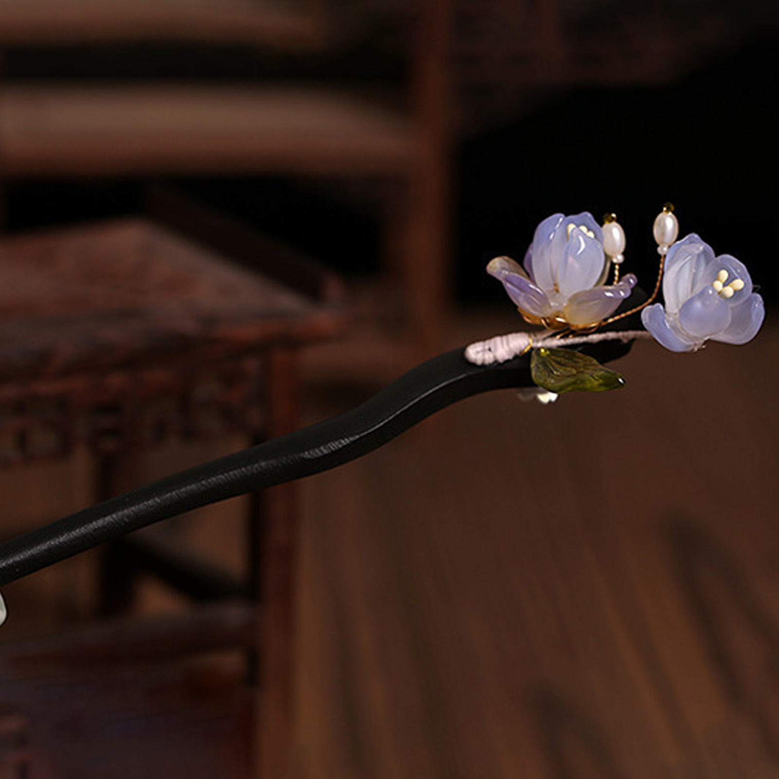 Vintage Wooden Flower Hairpin  - Vintage Fashion Shop ulasan dan harga
